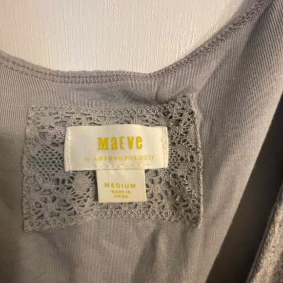 Anthropologie Maeve Gillian Tiered Maxi Dress gray size medium - Picture 5 of 6